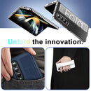 Luxury Silicone Elastic Wrist Strap Folding Case For Samsung Galaxy Z Fold 5 4 3 5G Ultra Thin Matte Clear Shockproof Hard Cover
