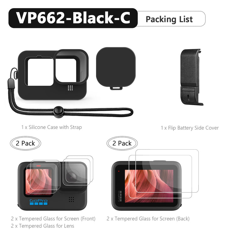 for Gopro Hero 11 10 Black Soft Silicone Case for Go pro Hero 10 9 Silicone Protective Full Cover Shell Camera Accessorie VP662