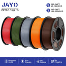 JAYO petg 3d printer filaments PETG 5Rolls 1.75mm Mixed Color Bubble Free FDM 3D Printer Material for 3d pen refill 1.1kg/1rolls