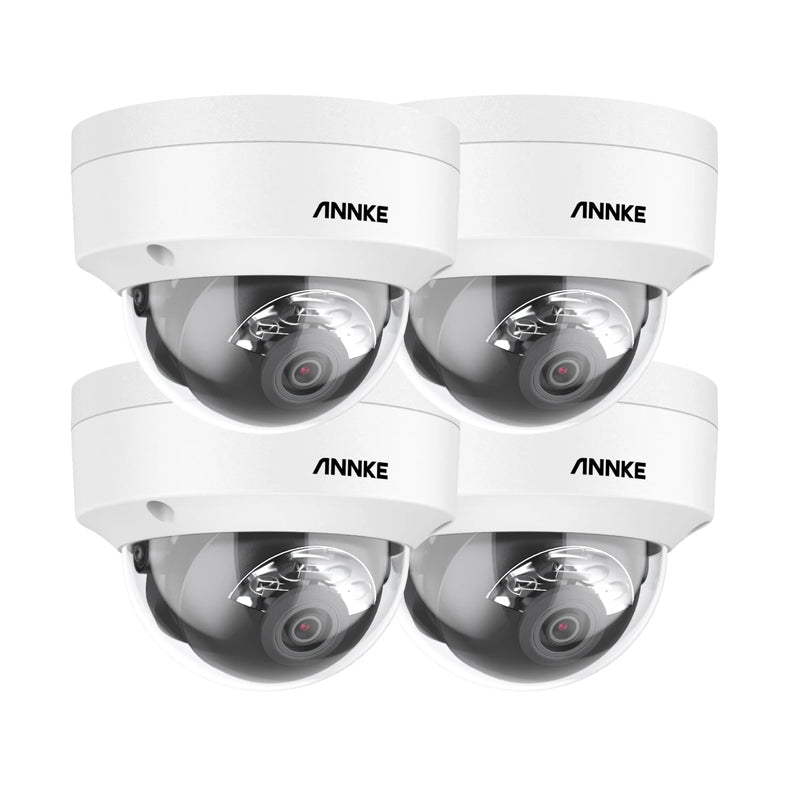 Annke 4Pcs 12MP HD IP Security Camera Poe 6K Dual Light Audio Fixed Bullet Camera Human Vehicle Detection 256G SD Storage ONVIF