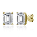 KNOBSPIN D VVS1 Smaragdgeschliffene Moissanit-Ohrringe s925 Sterlingsilber mit 18 Karat Weißgoldplattierung Ohrringe für Damen Edler Schmuck
