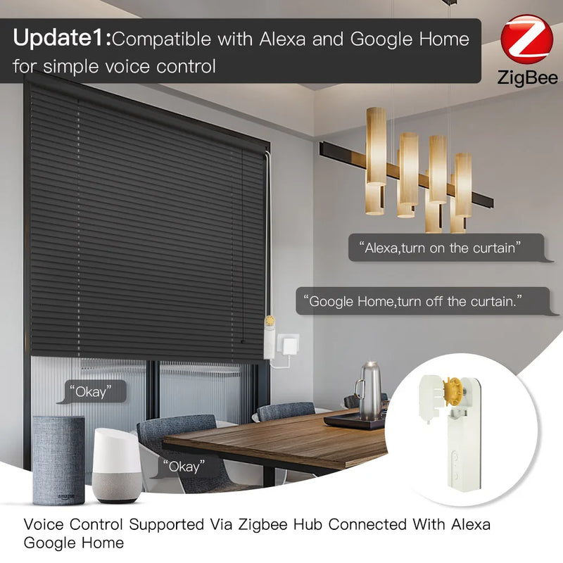 ZigBee Smart DIY Motorized Roller Blinds/Shades Drive Motor Hub Tuya Smart Life APP Alexa Google Home Voice Control