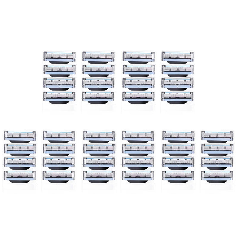 8-48pcs Stainless Steel Shaver Cutting Head 3 Layer Safety Razor for Gillette Mach 3 Replacement Refills Manual Razor Blades Gif