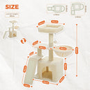 Cat tree Cat Tower for Indoor Cats 2 Styles Cat Activity Tree with Cat Scratching Posts Big Hammock and Removable Top Perch Grey