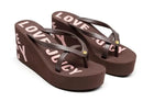 8cm 11cm Summer Wedges Flip Flops for Women Cloth Clip Toe Chunky Platform Slippers Woman Plus Size Light Non-slip Beach  Sandal