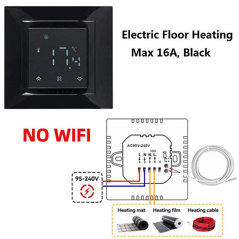 Smart WIFI MK08 Thermostat Remote Temperature Controller 3A 16A for Water/Electric Floor/Gas Boiler 1PC