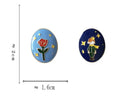 2022 Creative Cartoon Style The Little Prince Rose Flower Drop Earrings Simple Oval Shaped Blue Enamel Little Prince Earrings