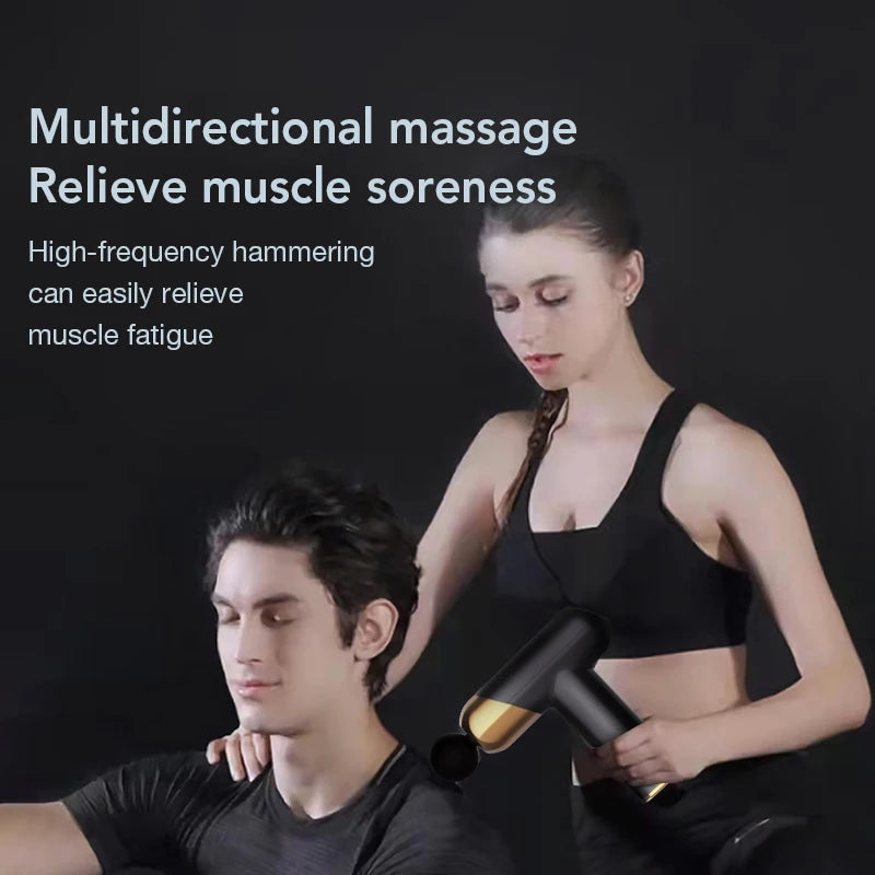 LCD Display Massage Gun Portable Percussion Massager For Neck Body Deep Tissue Muscle Relaxation Pain Relief Fitness