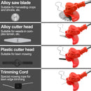 CONENTOOLMetal Blade Cordless Strimmer Set Electric Lawns Garden + Blades Detachable Grass Trimmers 21V Rechargeable 2 Batteries