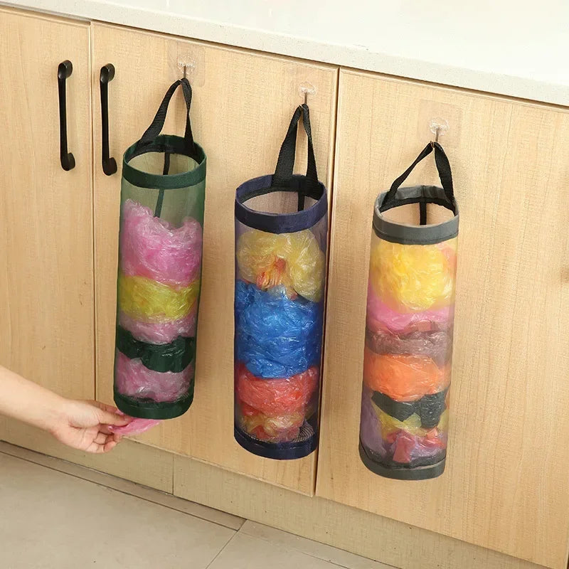 NEW Kitchen Grocery Bag Home Holder Wall Mount Plastic Bag Holder Dispenser Hanging Storage Trash Garbage Bag Garbage Organizer