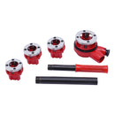 Pipe Threading Kit BSPT Thread Cutting Steel Threader Plumbers Set with 4/6 Threading Dies Manual Pipe Threader Tool Kit