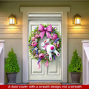 Easter Door Cover Decoration Plush Rabbit Wreath Easter Egg Coloured Ribbon Background Indoor Outdoor Porch Banner Party Supply