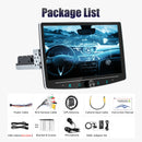 ESSGOO Android 14 4+64G Carplay Car Stereo Radio 1 DIN 10.1" Rotatable Screen GPS NAVI RDS w/ Microphone Knob Colorfull Button