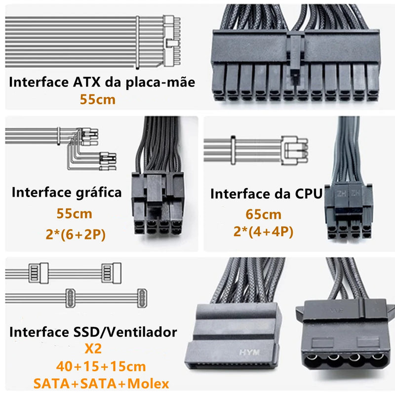 Wovibo Fonte PC Power Supply PSU Rated 600W 80 Plus APFC 120mm Fan Gaming 220V 110V ATX Computer Fuente De Alimentacion Source