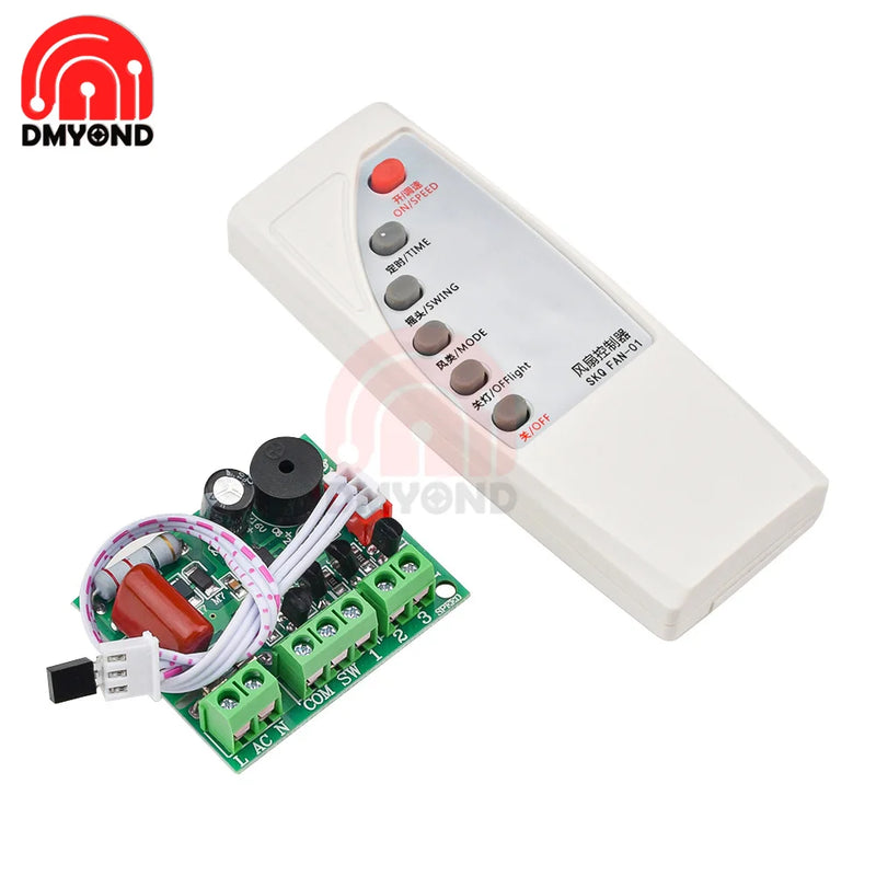 AC 110V 220V Fan Speed Controller 220v Switch Universal Fan Remote Control Modification Board 7-8 Meters Control