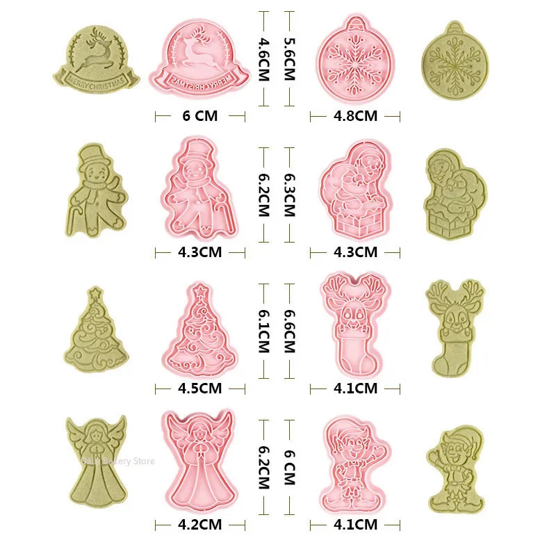 Multiple Sets DIY Cake Decorating Tools Christmas Cookie Cutters Cartoon Biscuit Mould DIY Fondant Mold Baking Tools for Kitchen