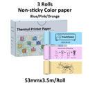 3 Rolls Thermal Paper for T02 Mini Printer, 53mm 2" Size M832 Thermal Paper, For T02 M832 M833 M834 width 53mm Portable Printer