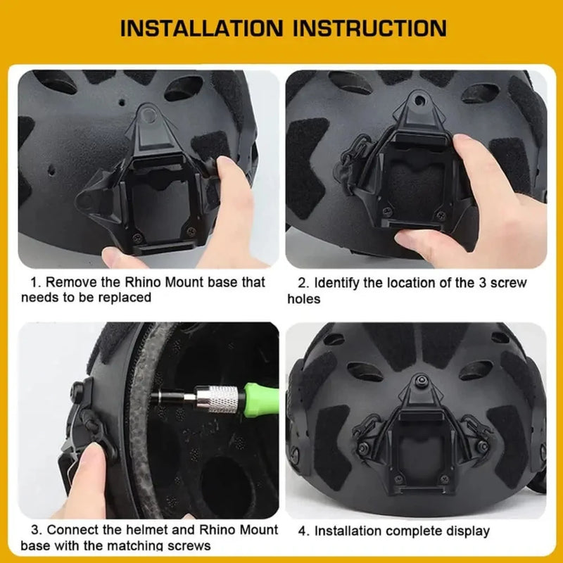 BOOIU Vas Shroud NVG Mount with Bungee Cord Attachment Modular Bungee Shroud Tactical Helmet Night Vision Metal Bracket Hardware