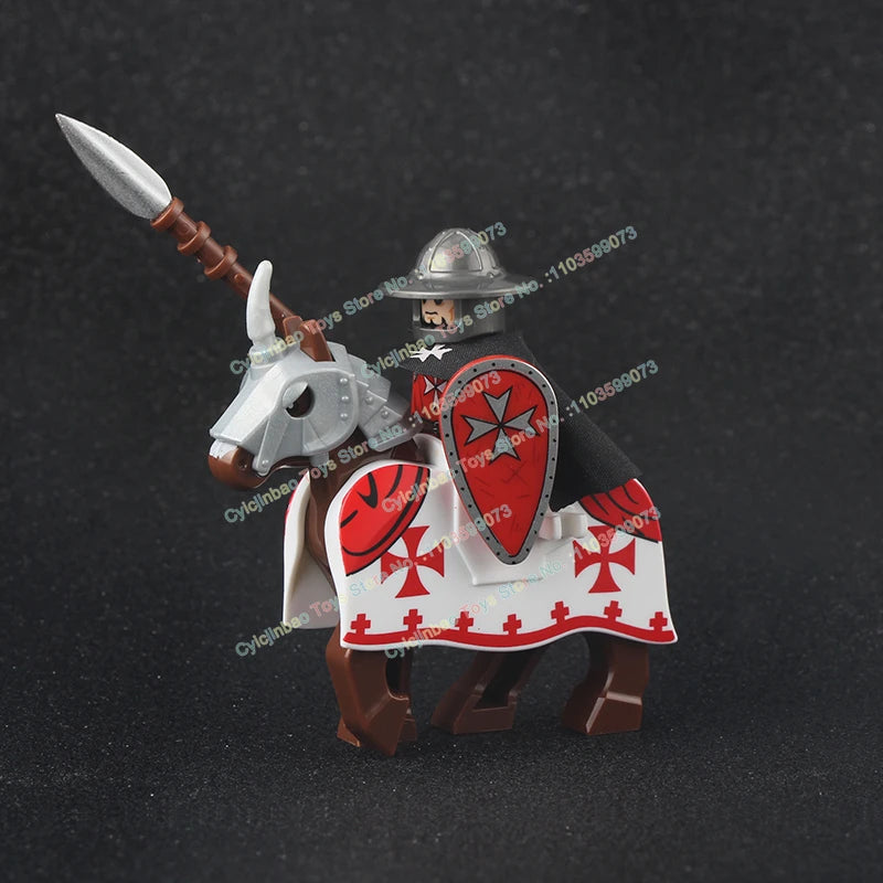 Medieval Knight Stormwind City Guard Reloaded Golden Horse Silver Horse Action Figures Building Blocks Accessories Toys DT8902