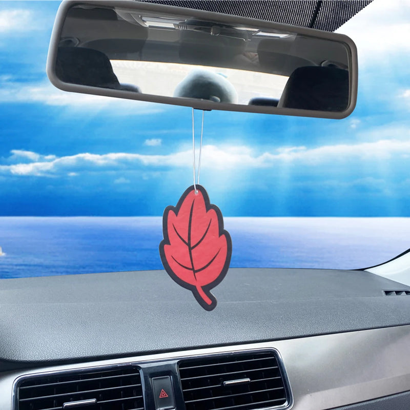 Car Air Freshener Natural Scented Tea Paper Auto Hanging Vanilla Perfume Tablets Fragrance Leaf Shape Car Accessories Interior