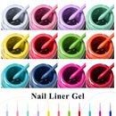 MEET ACROSS 5ml Liner Nail Gel Polish 28 Colors Black White French Pull Line Painting Varnish For UV Nails Art Design Manicure
