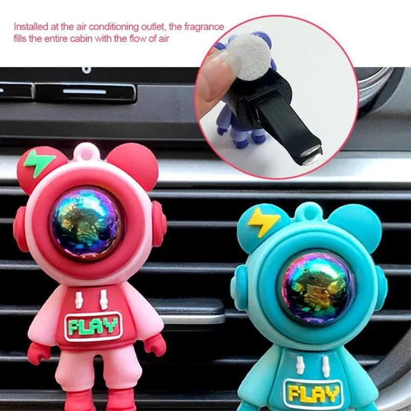 Cartoon Astronaut Car Air Outlet Perfume Clip Interior Car Vent  Decoration Air Freshener Cute Funny Decors Fragrance Clips
