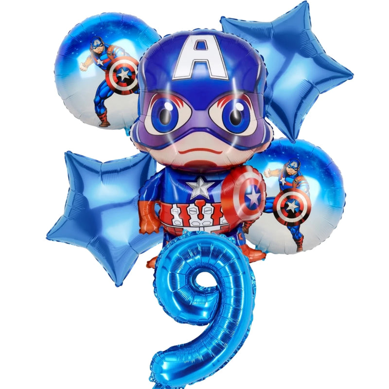 Cartoon Captain America Theme Disposable Tableware Set Birthday Party Dress up Balloon Decoration Baby Shower Background Cloak