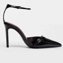 2025 Women's Summer New Sexy Pointed Designer Sandals Women's Party Casual Comfortable Buckle Luxury Prom Ladies High Heels 42
