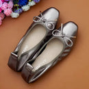 2024 Spring\Autumn Genuine Leather Shoes Woman Flats Work Classi Fashion Bowknot Female Casual Ballet Ladies Shoes Plus Size 44