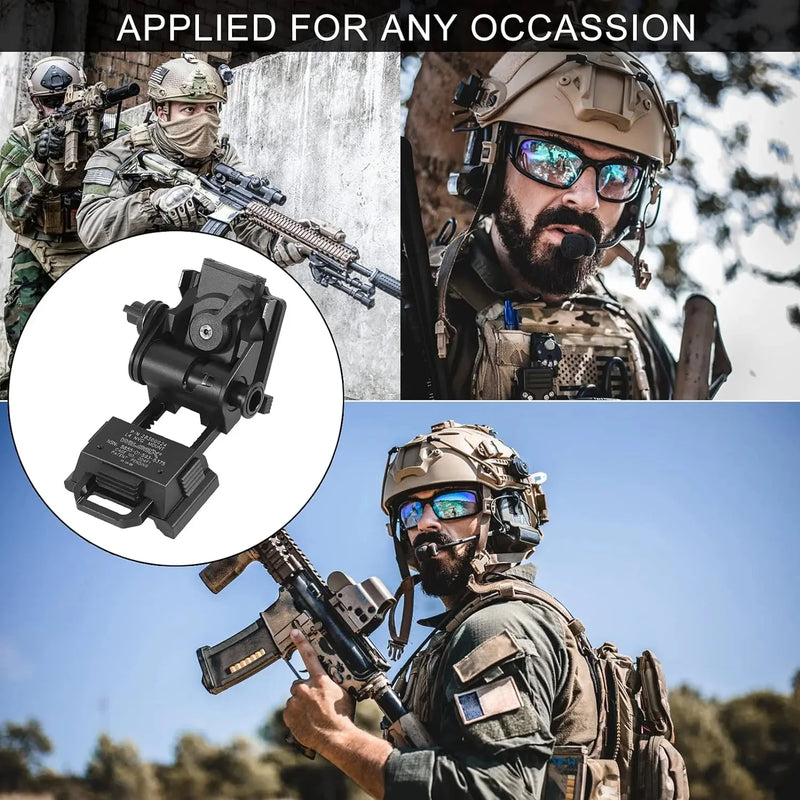 BOOIU Tactical Helmet Night Vision Mount for L4G24 PVS15/18 Metal Goggles Mount NVG Helmet Mount Tactical Helmet Accessories