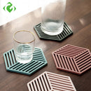 5Pcs Silicone Dining Table Placemat Coaster Cup Hexagon Mats Heat-insulated Bowl Home Decor Desktop Eco-friendly Insulated Pad