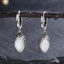 Natürliche Mondstein-Anhänger-Ohrringe, 925er Sterlingsilber, Schmuck für Damen, modische Retro-Textur, Hochzeitsfeier-Accessoires, Geschenk