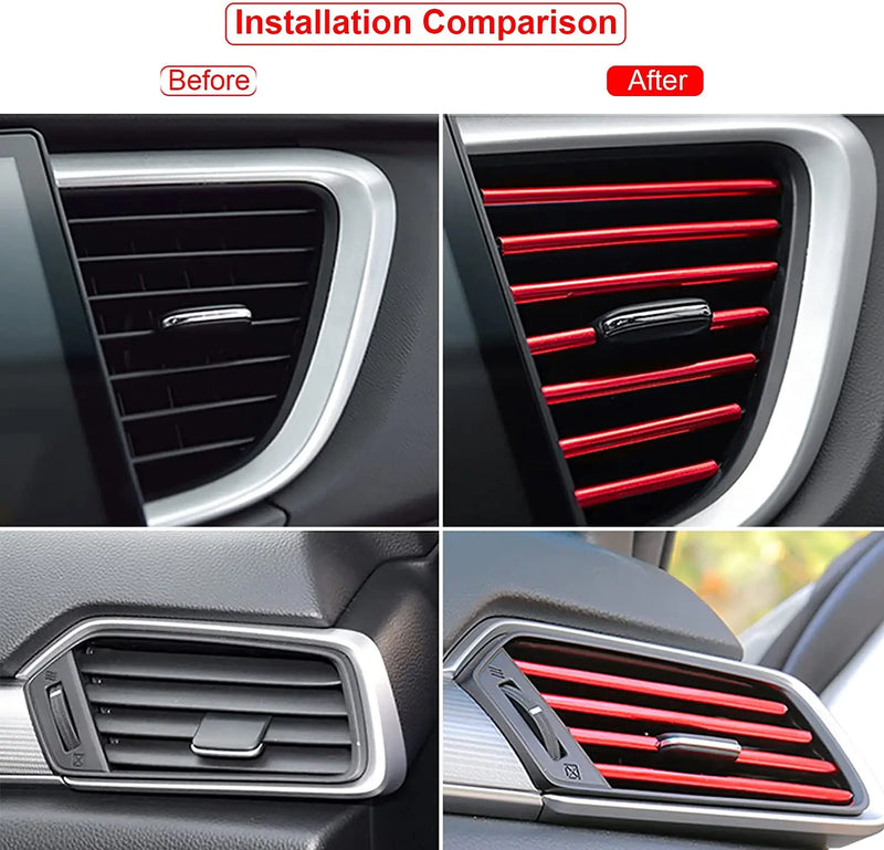 10Pcs 20cm Car Air Conditioner Outlet Decorative U Shape Moulding Trim Decor Strips Car Styling Car Door Edge Corner Protector