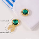 Luxury Rhinestone Button Cap Non-French Shirts Clamshell Cufflinks Round High-end Men's Shirt Buttons Accessories Gifts for Men