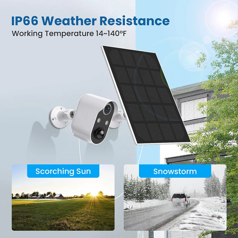 Solar Wifi Camera Outdoor 5MP Video AI Human Detection Two Way Audio Surveillance Security CCTV IP Cameras with Solar Panel