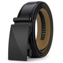 Genuine Leather Ratchet Belt for Men, High Quality Automatic Buckle No Hole Adjustable, Dress & Jeans Belt