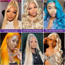 613 Blonde Honey Colored Body Wave 13x6 Frontal Full HD Transparent Lace Human Hair Wigs Lace Front Preplucked Wig Black Women