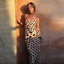 The Riviera | Polka-Dot Scarf-Sling Beach Maxi Dress
