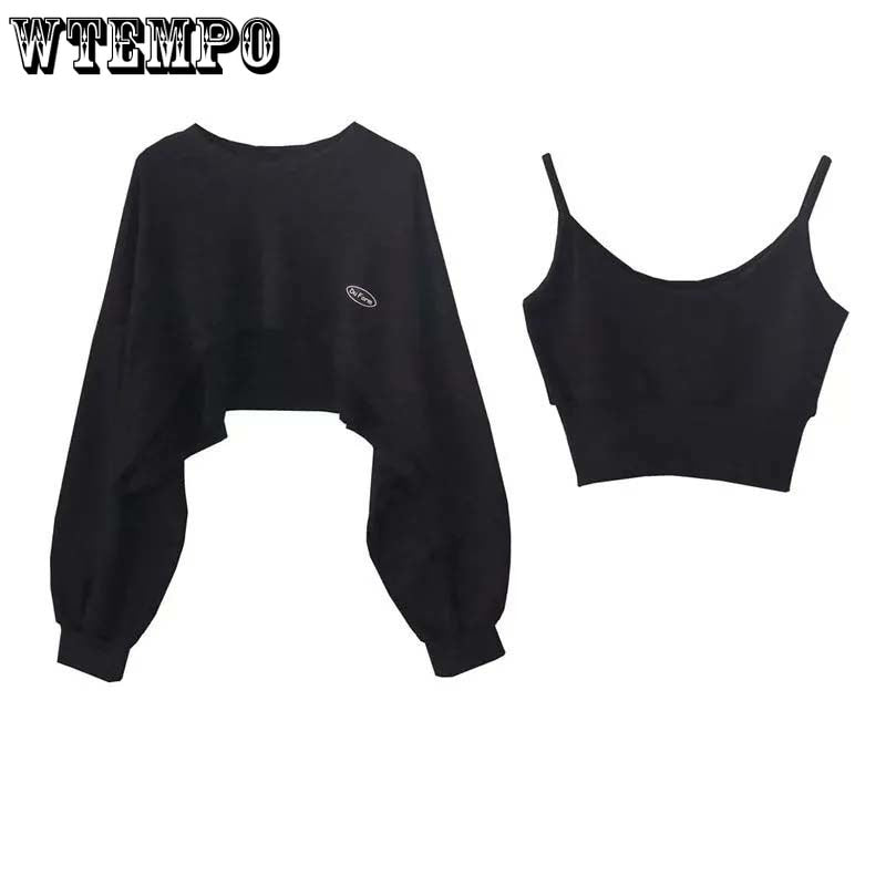 Women's Short Thin Sweatshirt Long Sleeve Crew Neck Casual Top Blouse Daily Casual Two-piece Simple Style Wholesale