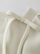 FSLE French Style Square Neck Dress for Women Bow Summer 2025 New Slim Fit Dress Midi-length 25FS12623
