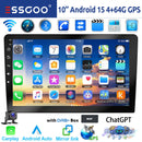 ESSGOO 7"/9"/10“ 2 DIN Android 14 4+64G Car Stereo Carplay Android Auto GPS Navi Bluetooth FM RDS Radio WIFI Touchscreen ChatGPT