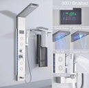 Rain Waterfall LED Shower Panel Black Shower Column Tower Digital Screen TEMP Mixer Tap Spray Bidet Shower Mixer Faucet