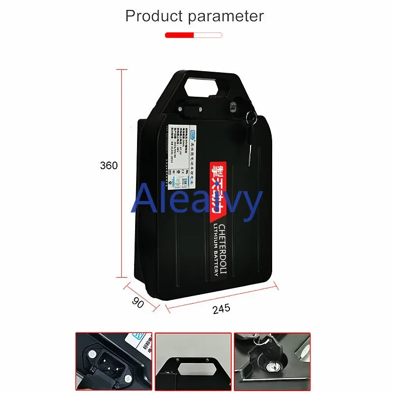 Waterproof Rechargeable 60V 30Ah Li Ion Battery for 1500w 2000W Citycoco X7 X8 X9 Trolling Motor Lithium Battery + 3A Charger