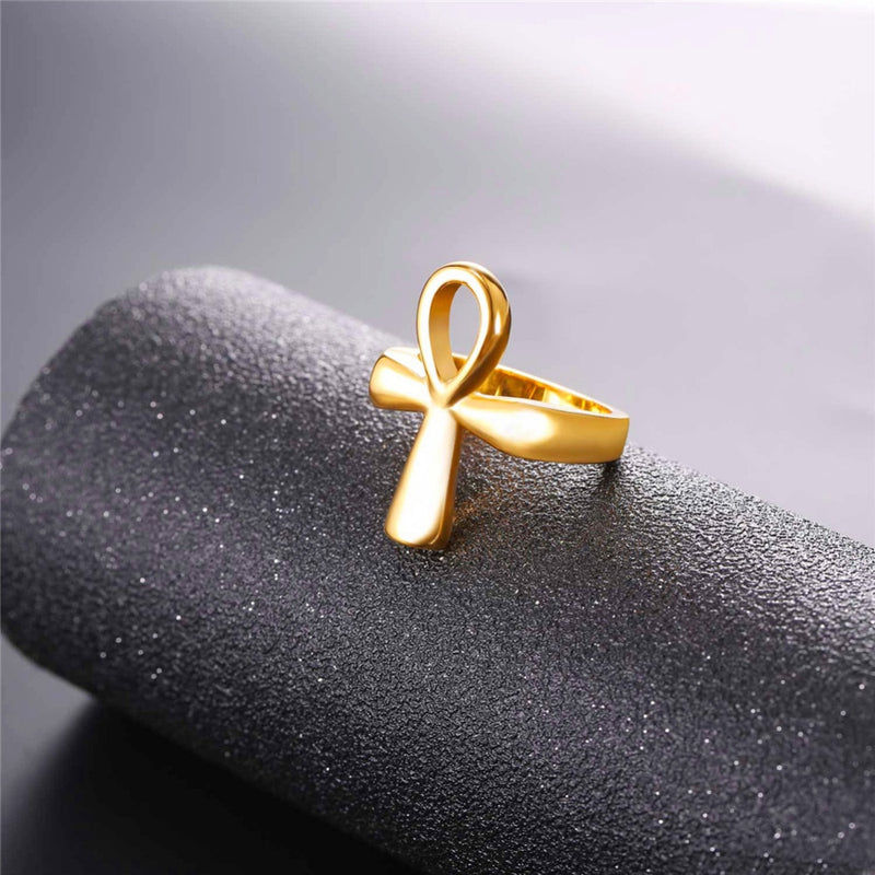 U7 Ankh Ring for Women Men Egyptian Cross Key of Life Faith Charms Stainless Steel Finger  Jewelry Egypt  Couple