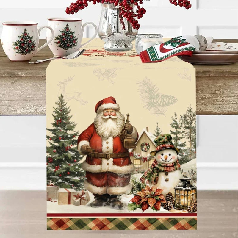 Christmas Table Runner Merry Christmas Decoration For Home Xmas Table Decor 2025 Navidad Notal Noel Ornament Happy New Year 2026