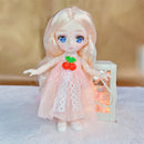 1/8 16CM BJD Doll Ball Jointed Body Anime Eyes Cute Madeup Full Set With Fashion Clothes Headdress DIY Toys For Girl Gift
