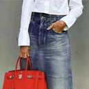 Modigirl 2026 Fall Long Demin Skirt for Women Trendy Winter Spring Party Streewear Daily Classic Blue Jean Maxi Skirts Bottoms