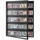 35 Graded Sports Card Display Case 24.3x30.5x2.1in UV Clear View PC Glass Lockable Wall Mount Cabinet for Baseball