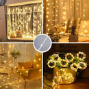USB LED Curtain String Light Christmas Window Decor Wire Fairy Light 8 Modes Remote Control For Wedding Holiday Party Lighting