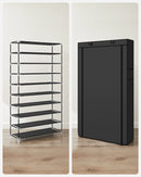 SONGMICS 10-level 28x88x160 cm shoe rack Shoe Cabinet Shoe storage Dustproof Cover Shoe Organizer
